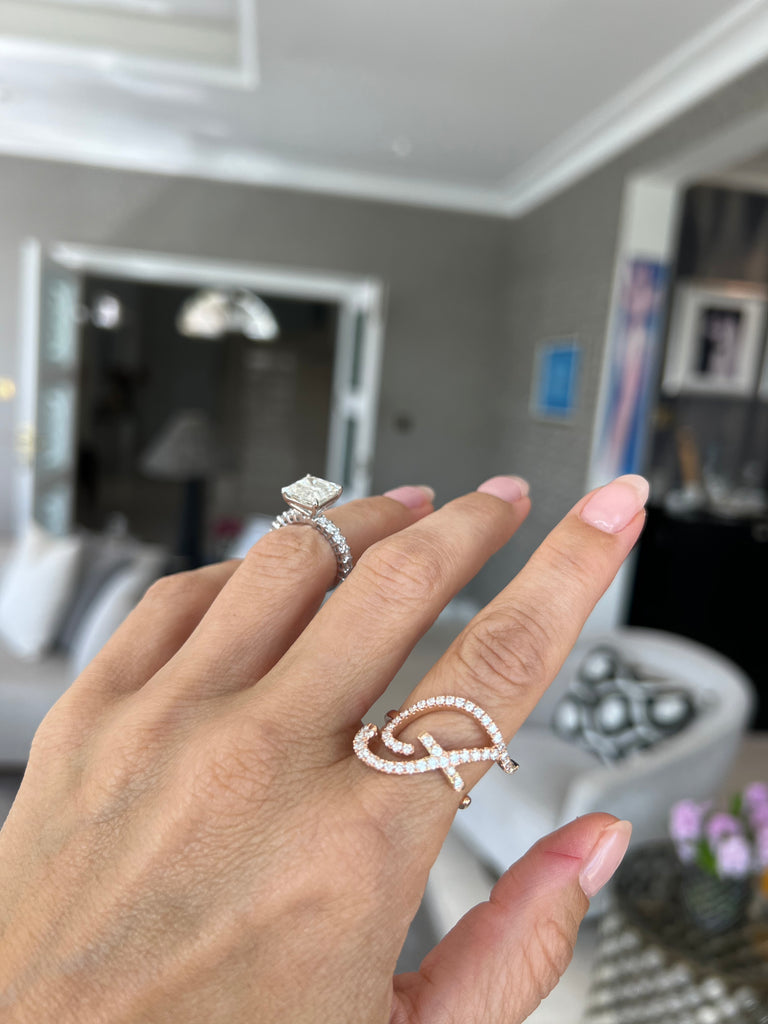 Diamond Initial Rings 20mm
