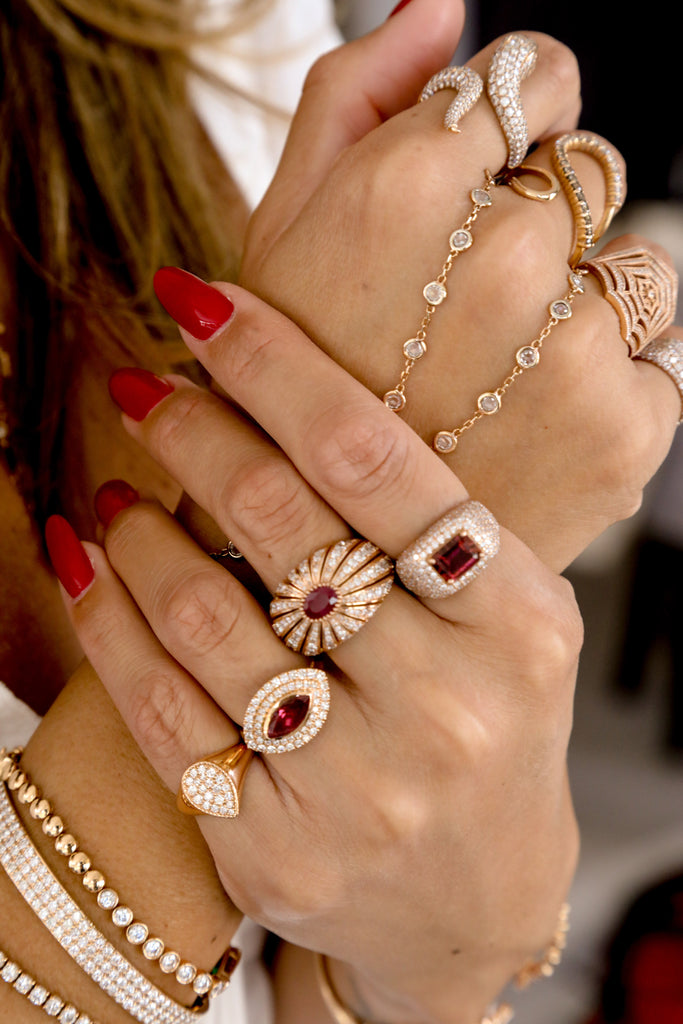 Round Ruby & Diamond Ring