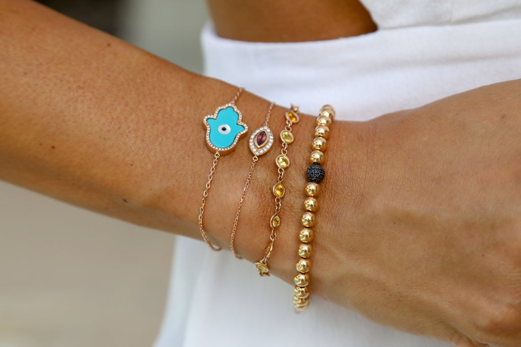Yellow Sapphire Bezel Bracelet