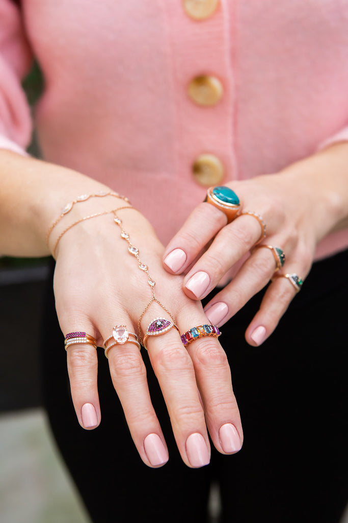 Double Pave Morganite Ring