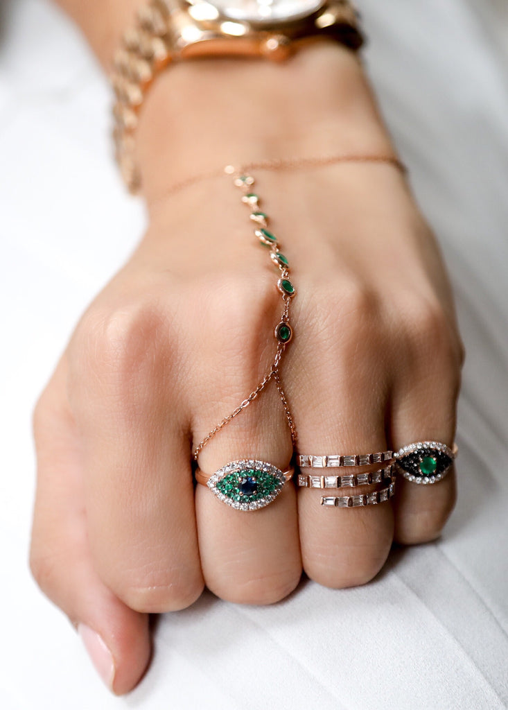 Green Evil Eye Ring - LimeLiteJewellery.com
