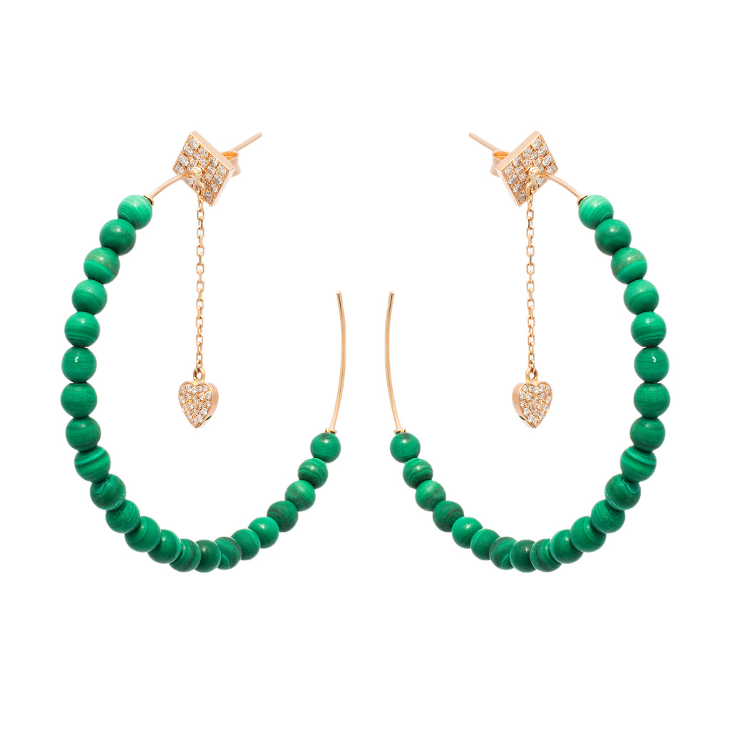 Malachite Hoops - LimeLiteJewellery.com