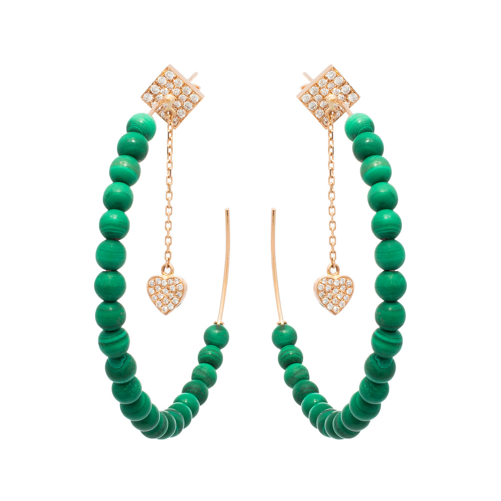 Malachite Hoops - LimeLiteJewellery.com