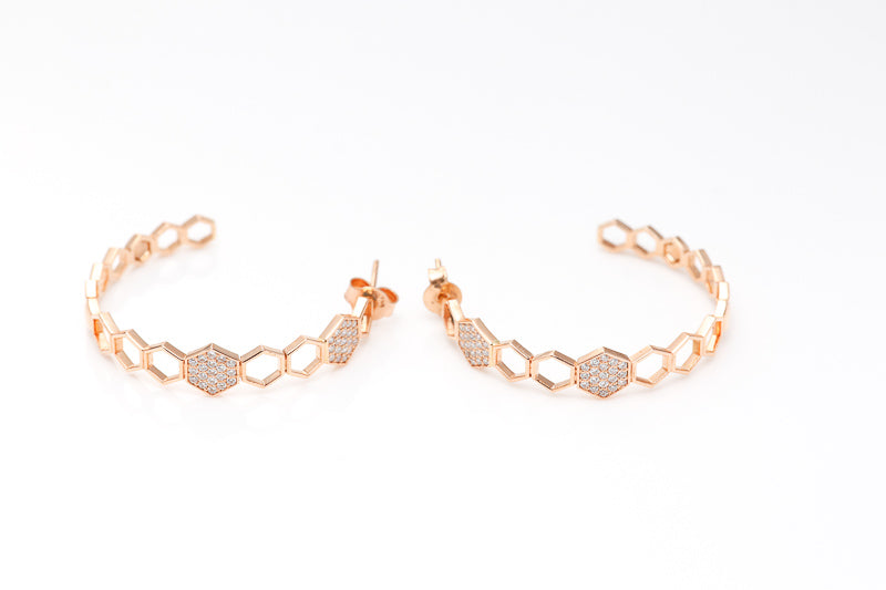 Honeycomb Hoops - LimeLiteJewellery.com