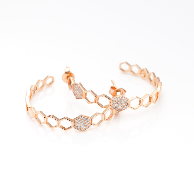 Honeycomb Hoops - LimeLiteJewellery.com