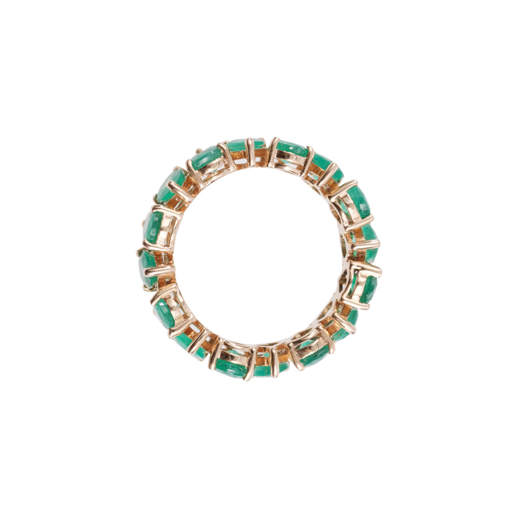 Pear-Shaped Emerald Eternity Ring