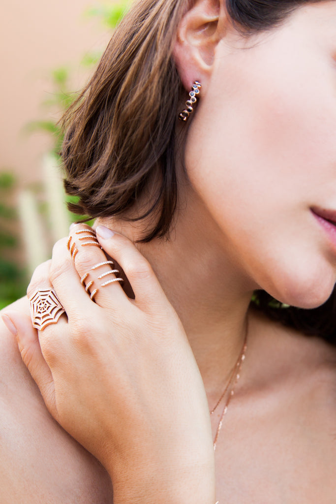 Black Diamond Hoop Earrings - LimeLiteJewellery.com