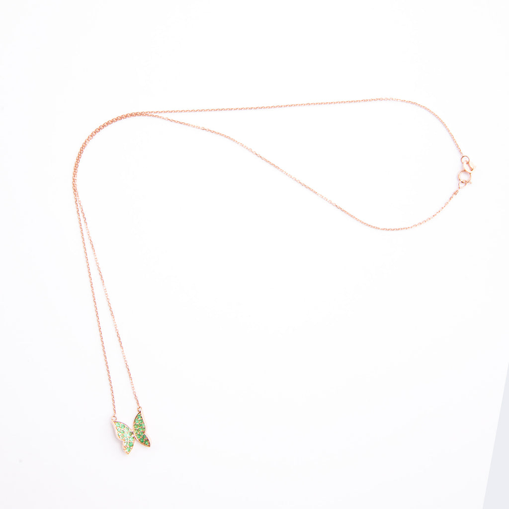 Butterfly Necklace Pink or Green - LimeLiteJewellery.com