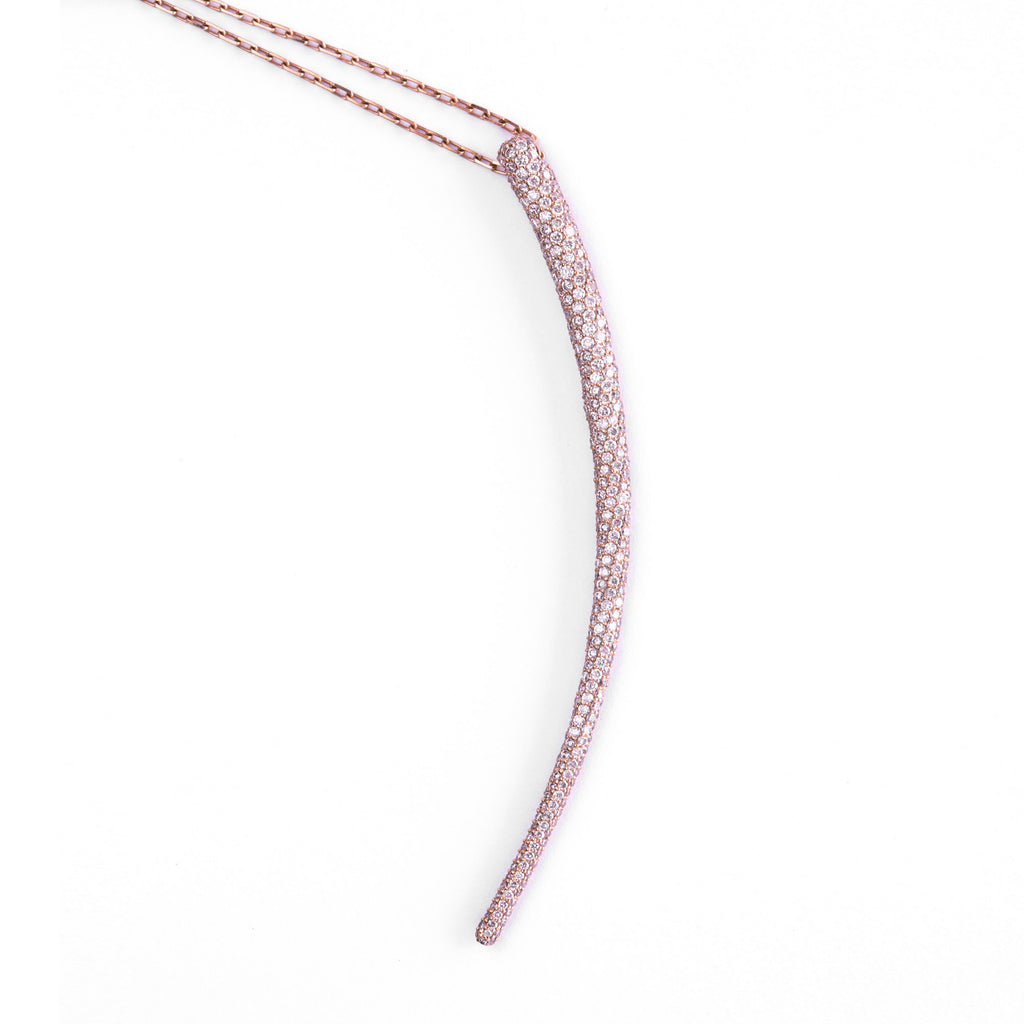Diamond Tusk Necklace - LimeLiteJewellery.com