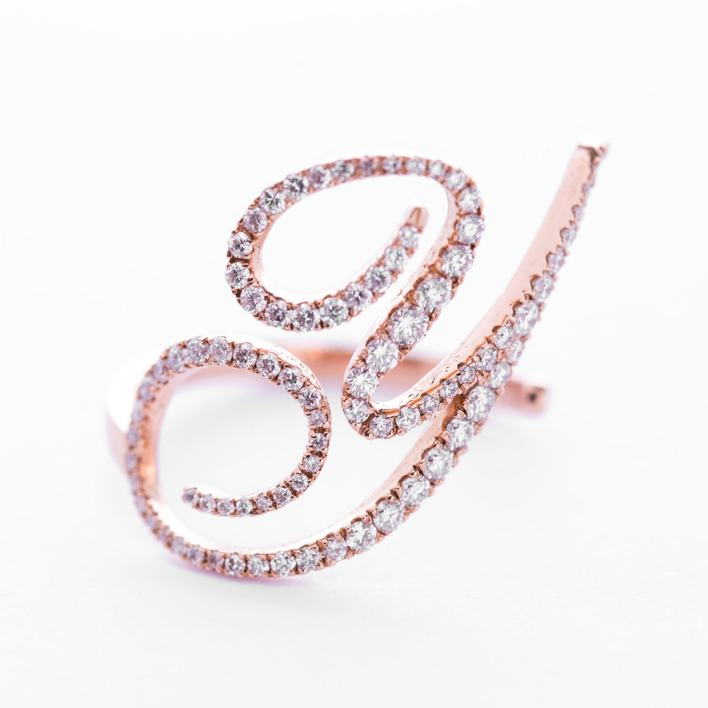 Diamond Initial Rings 20mm - LimeLiteJewellery.com