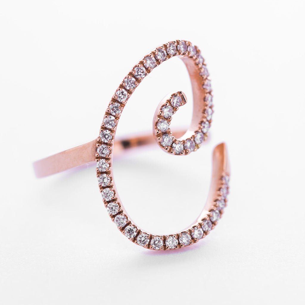 Diamond Initial Rings 20mm - LimeLiteJewellery.com