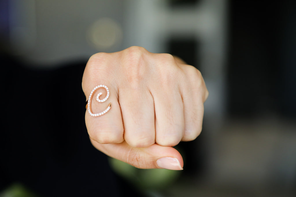 Diamond Initial Rings 20mm - LimeLiteJewellery.com