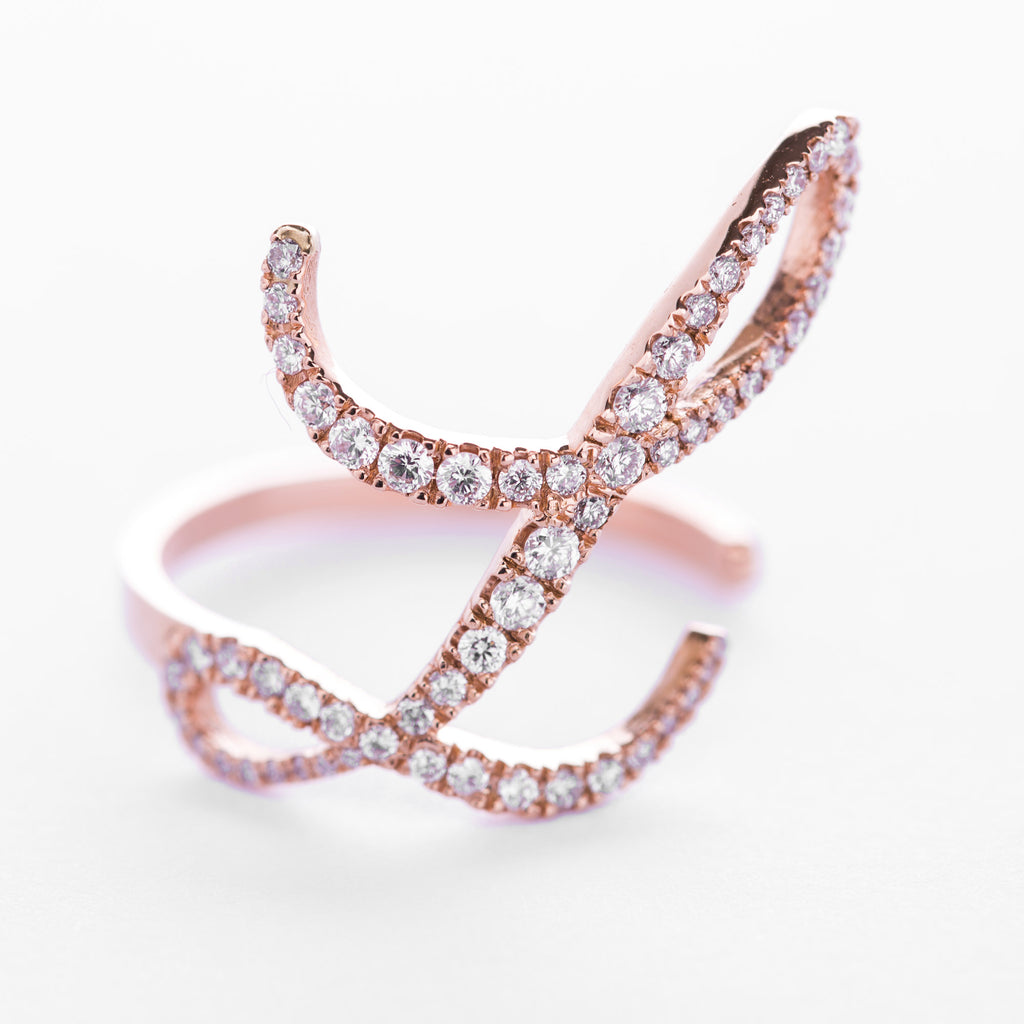 Diamond Initial Rings 20mm - LimeLiteJewellery.com