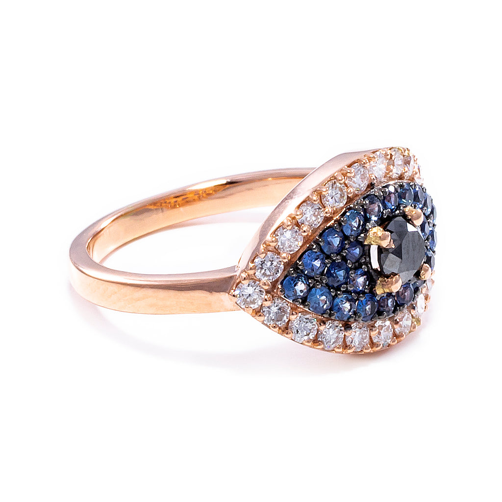 Blue Sapphire Evil Eye Ring