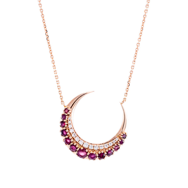 Ruby & Diamonds Moonsharp Necklace