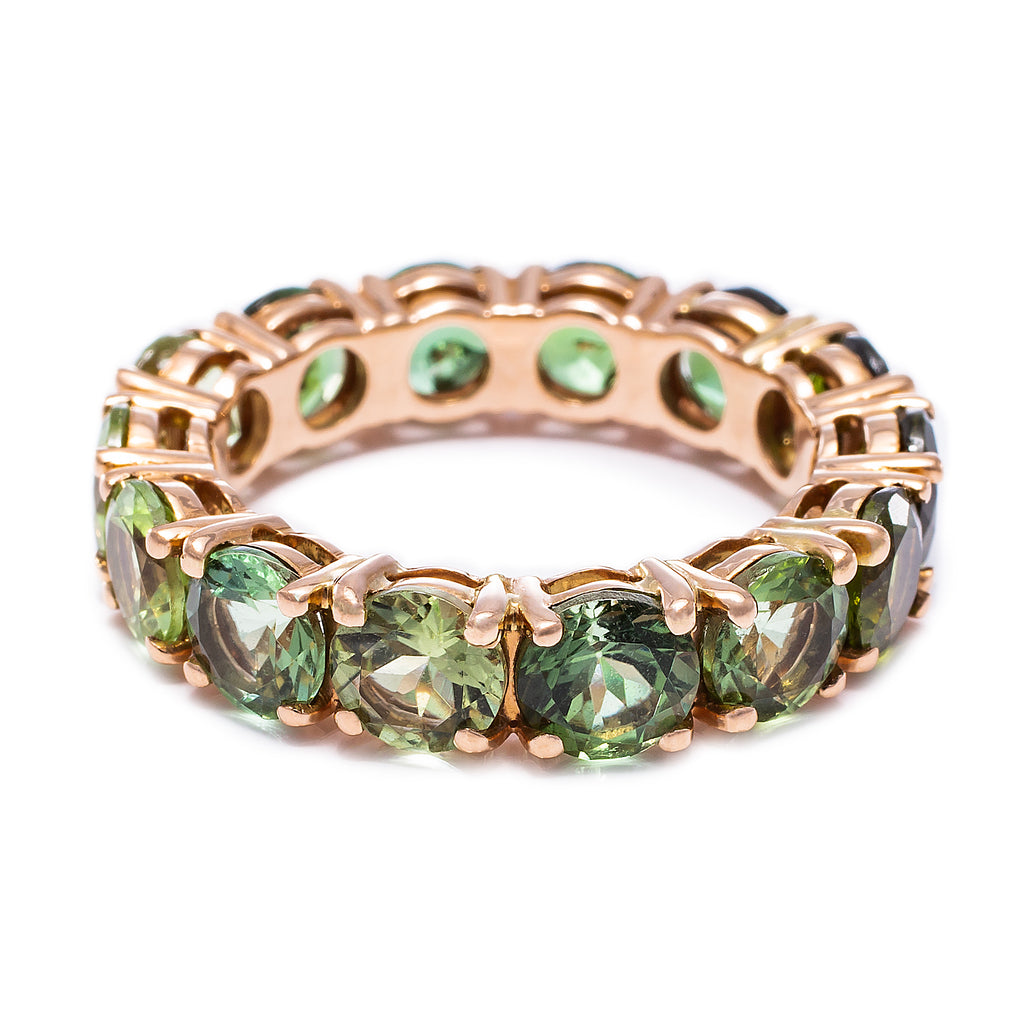 Two Greens Tourmaline Eternity Ring