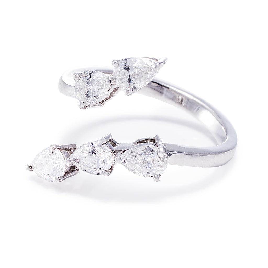 Pear-Shaped Diamond Pinky Ring