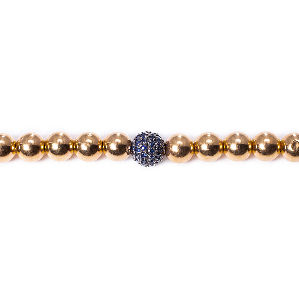 Gold & Black Diamonds Ball Bracelet