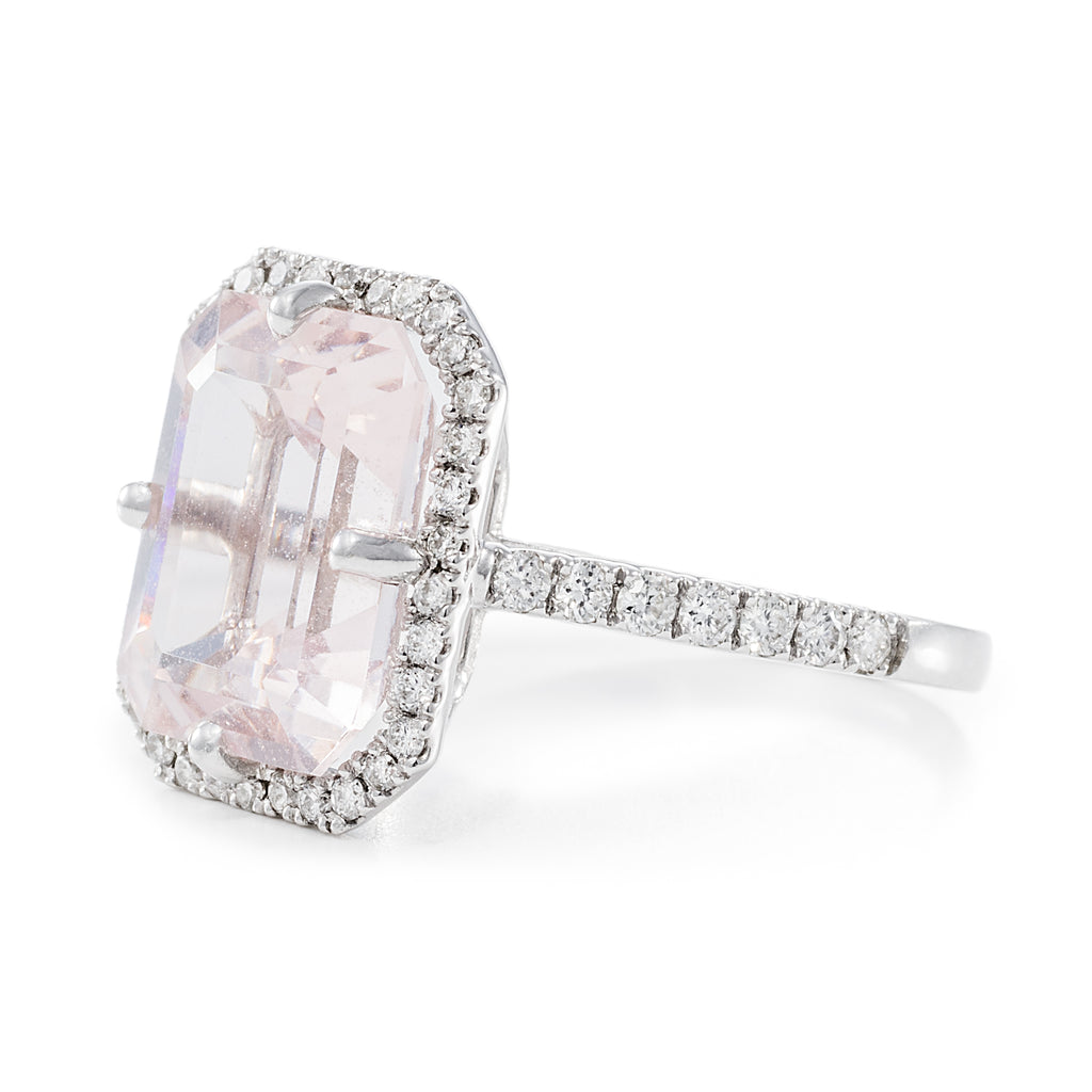 Morganite & Pave Diamond Ring