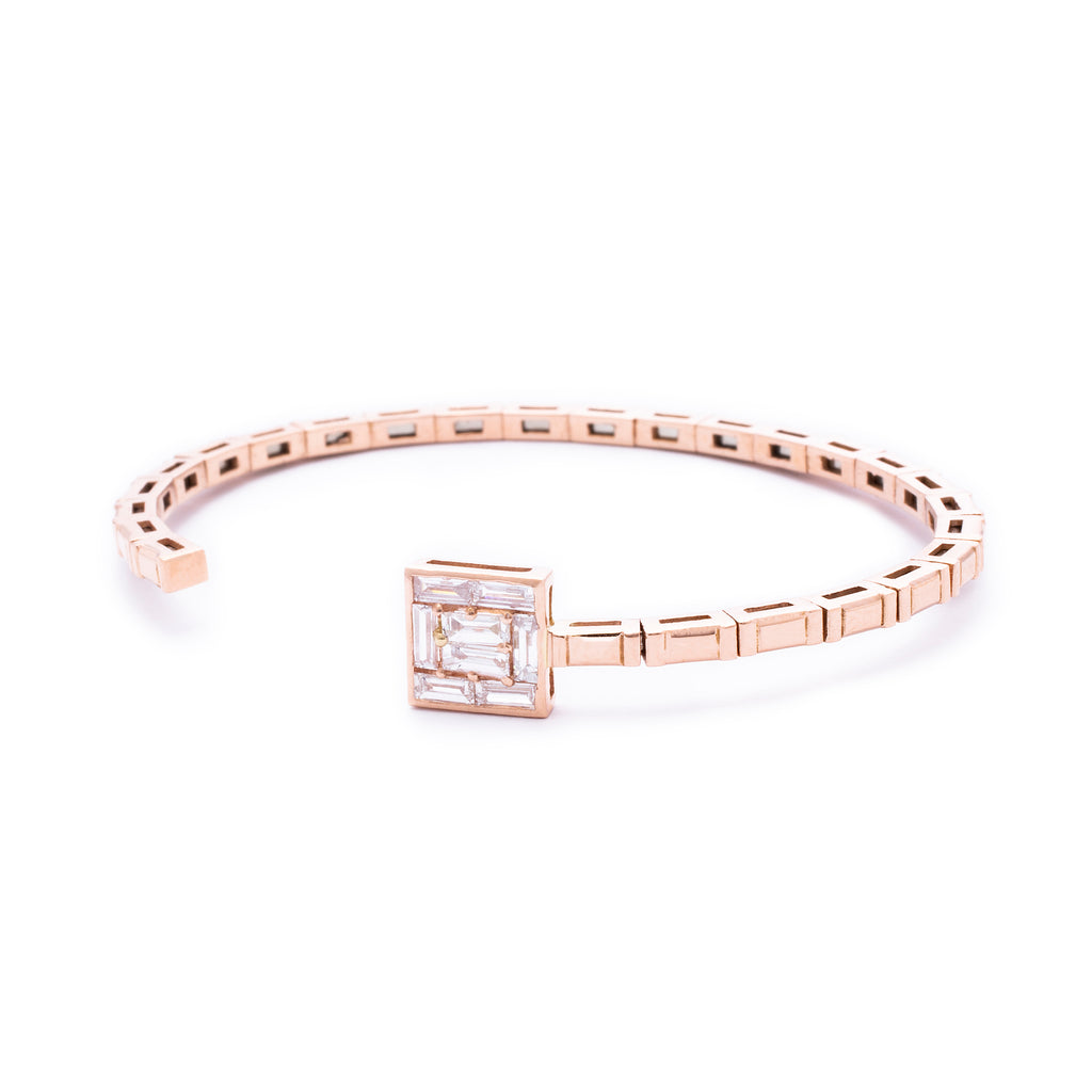 Square Diamond Bangle - LimeLiteJewellery.com