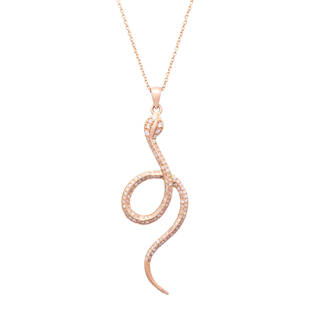 Diamond Snake Pendant - LimeLiteJewellery.com