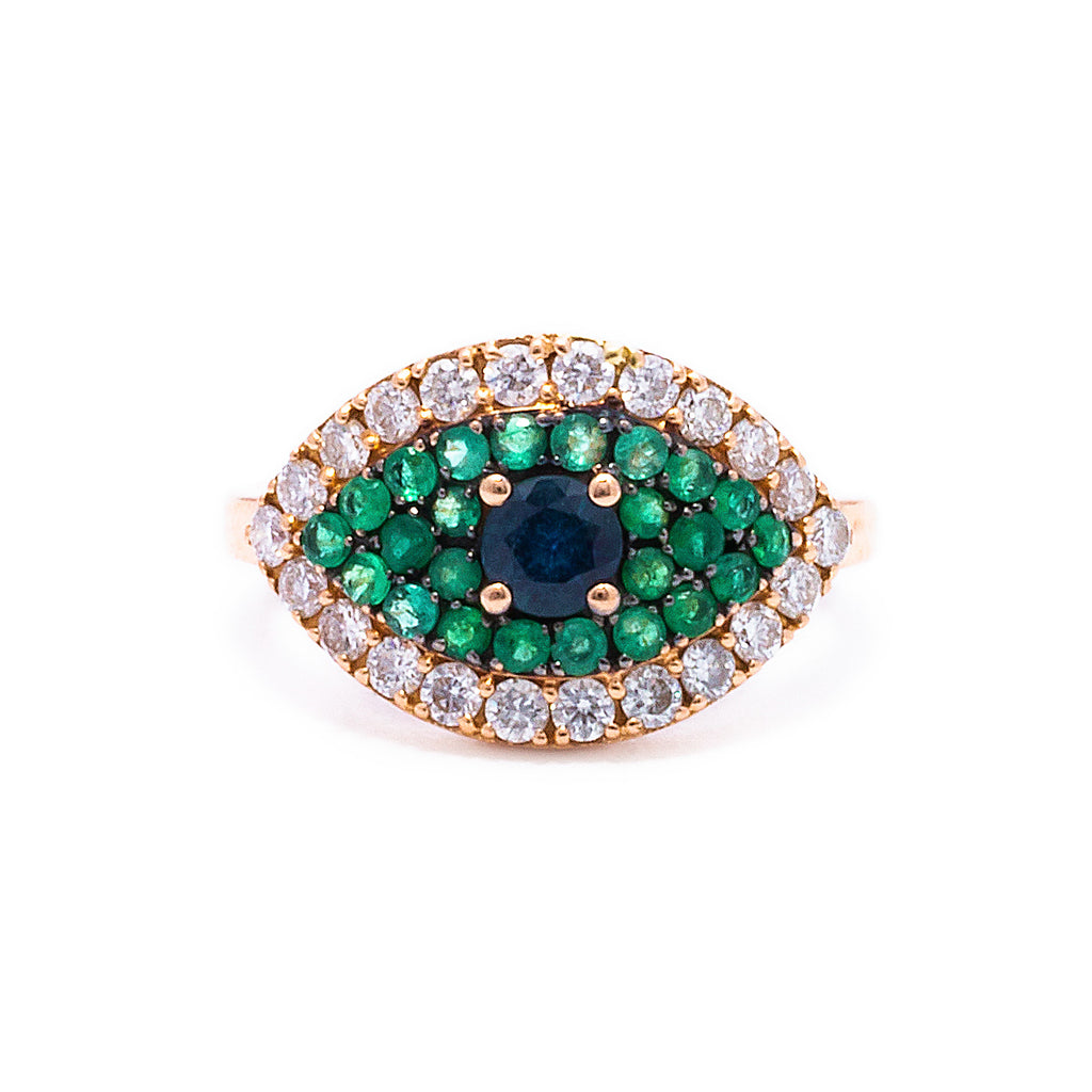 Green Evil Eye Ring - LimeLiteJewellery.com