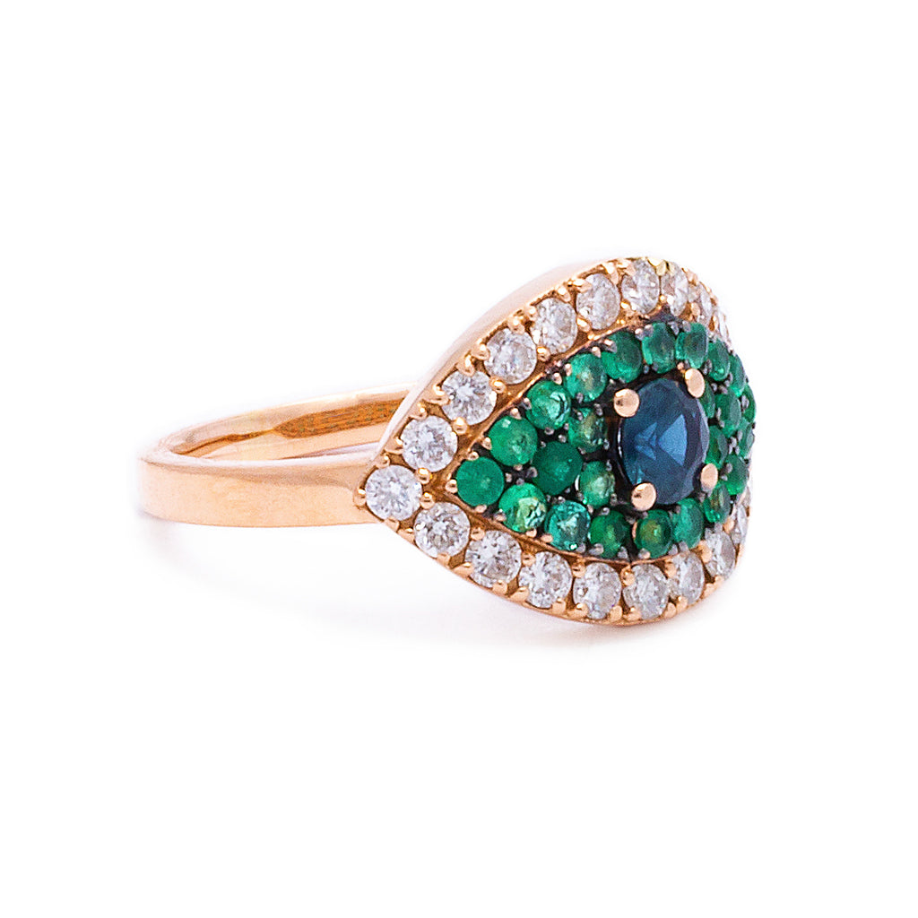 Green Evil Eye Ring - LimeLiteJewellery.com