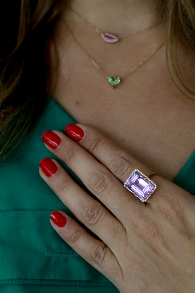 Amethyst & Diamond Cocktail Ring