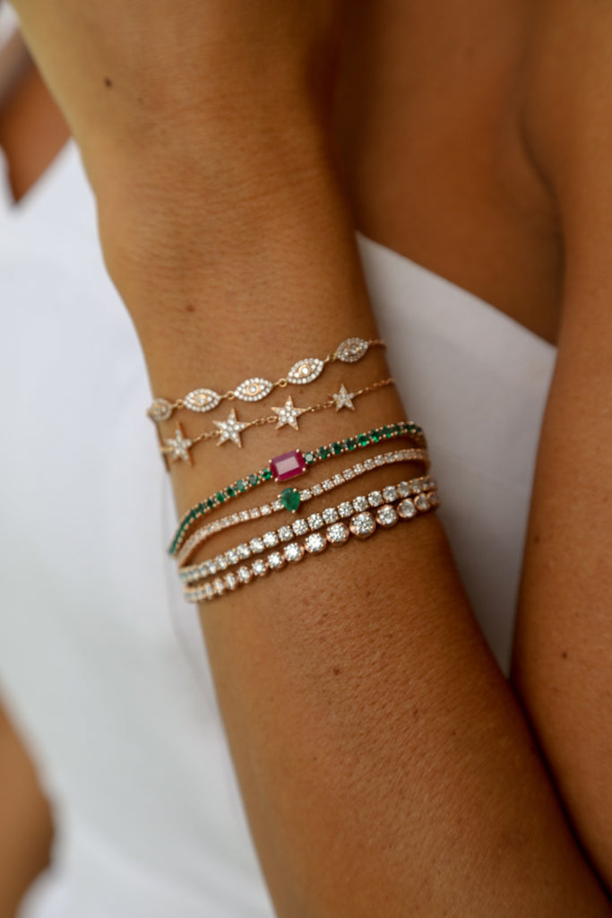 2.7 Carat Emerald & Ruby Tennis Bracelet