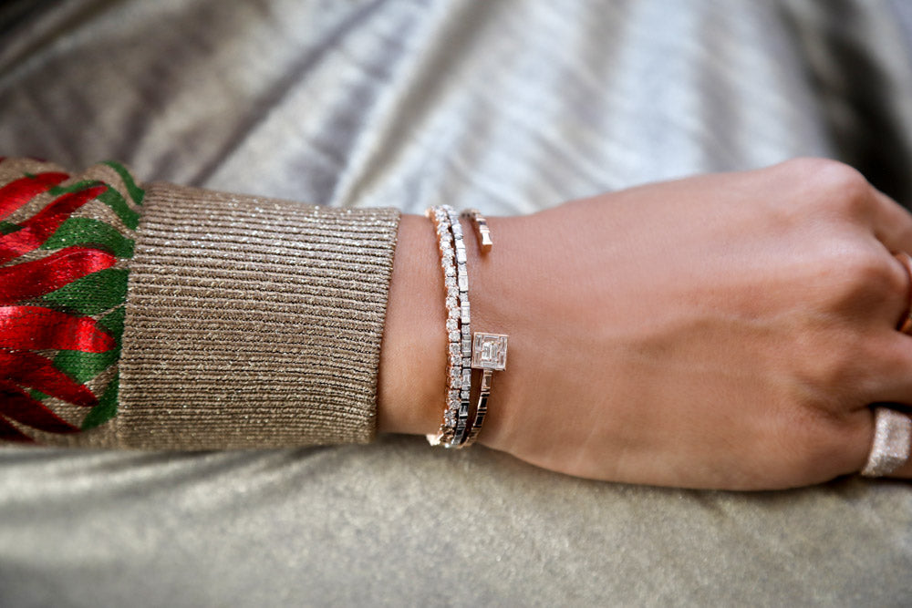 Bendy Baguette Bangle - LimeLiteJewellery.com