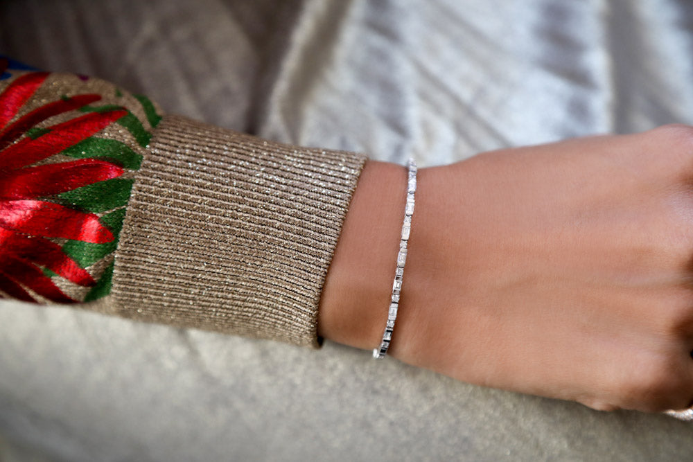 Bendy Baguette Bangle - LimeLiteJewellery.com