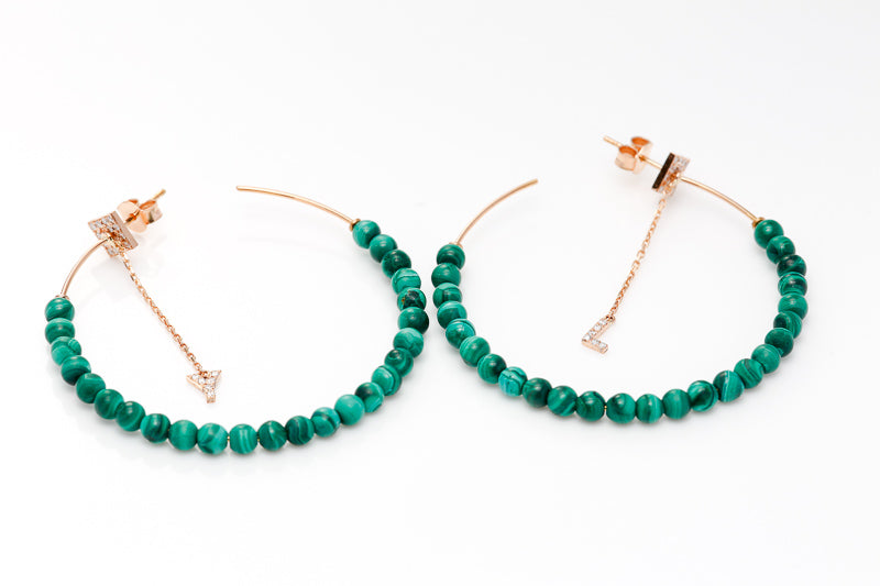 Malachite Hoops - LimeLiteJewellery.com