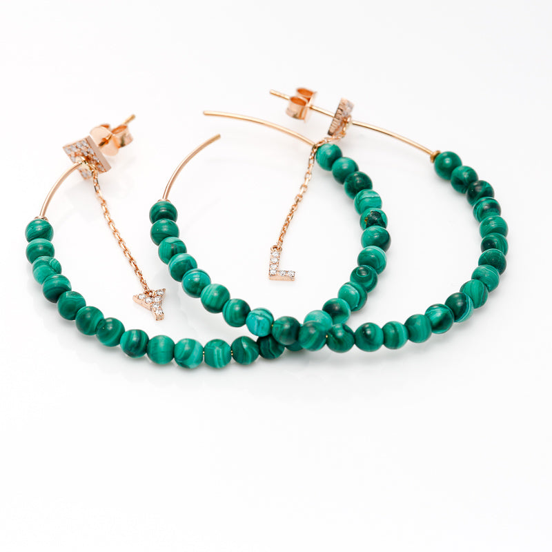 Malachite Hoops - LimeLiteJewellery.com