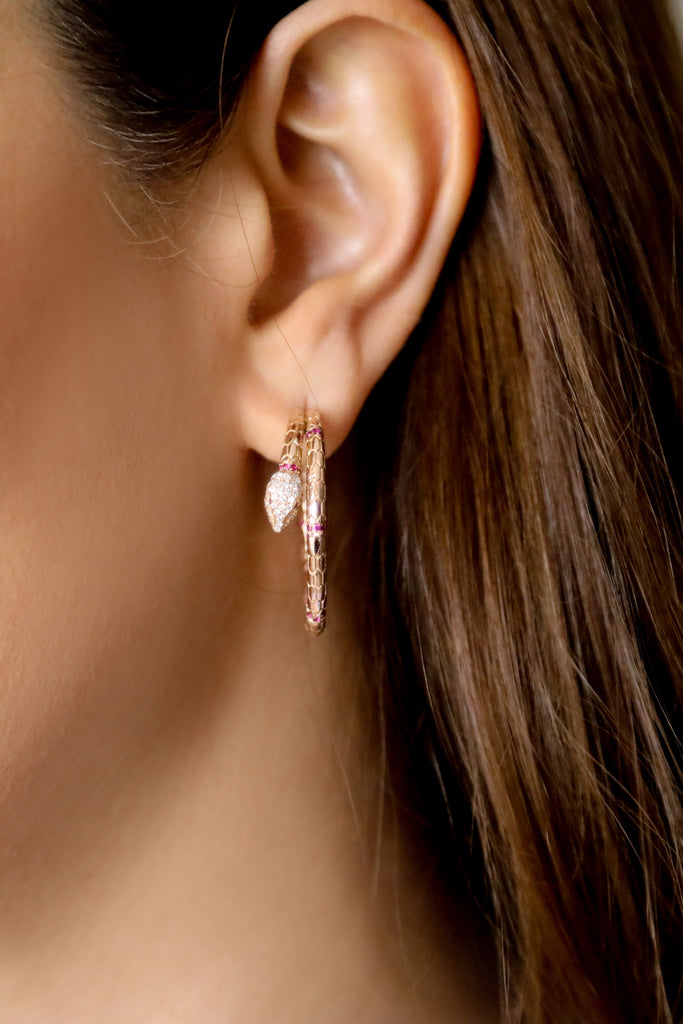 Snake Hoop Earrings - LimeLiteJewellery.com