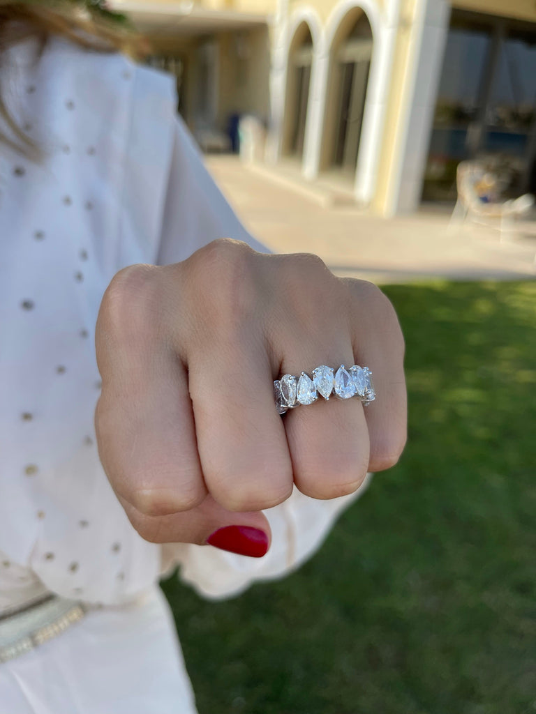 Pear-Shaped Diamond Eternity Ring