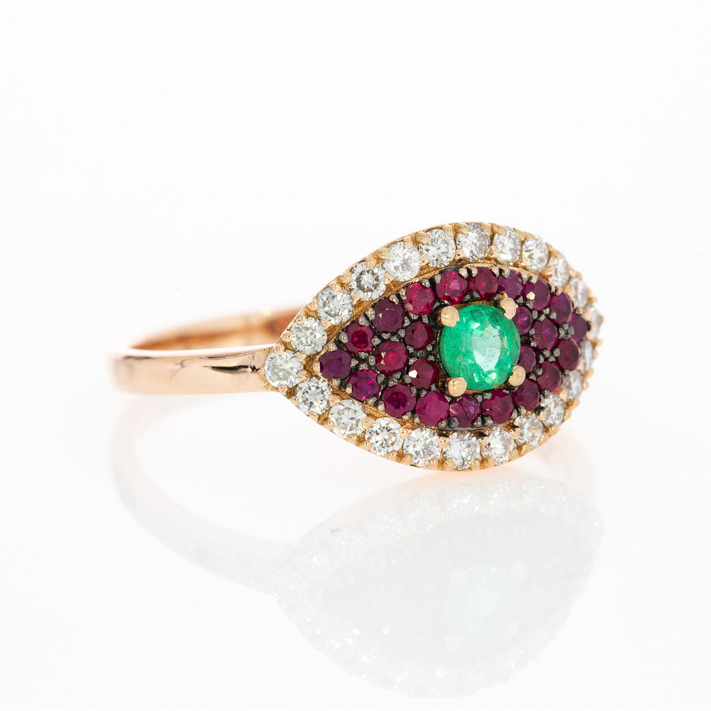 Pink Evil Eye Ring - LimeLiteJewellery.com