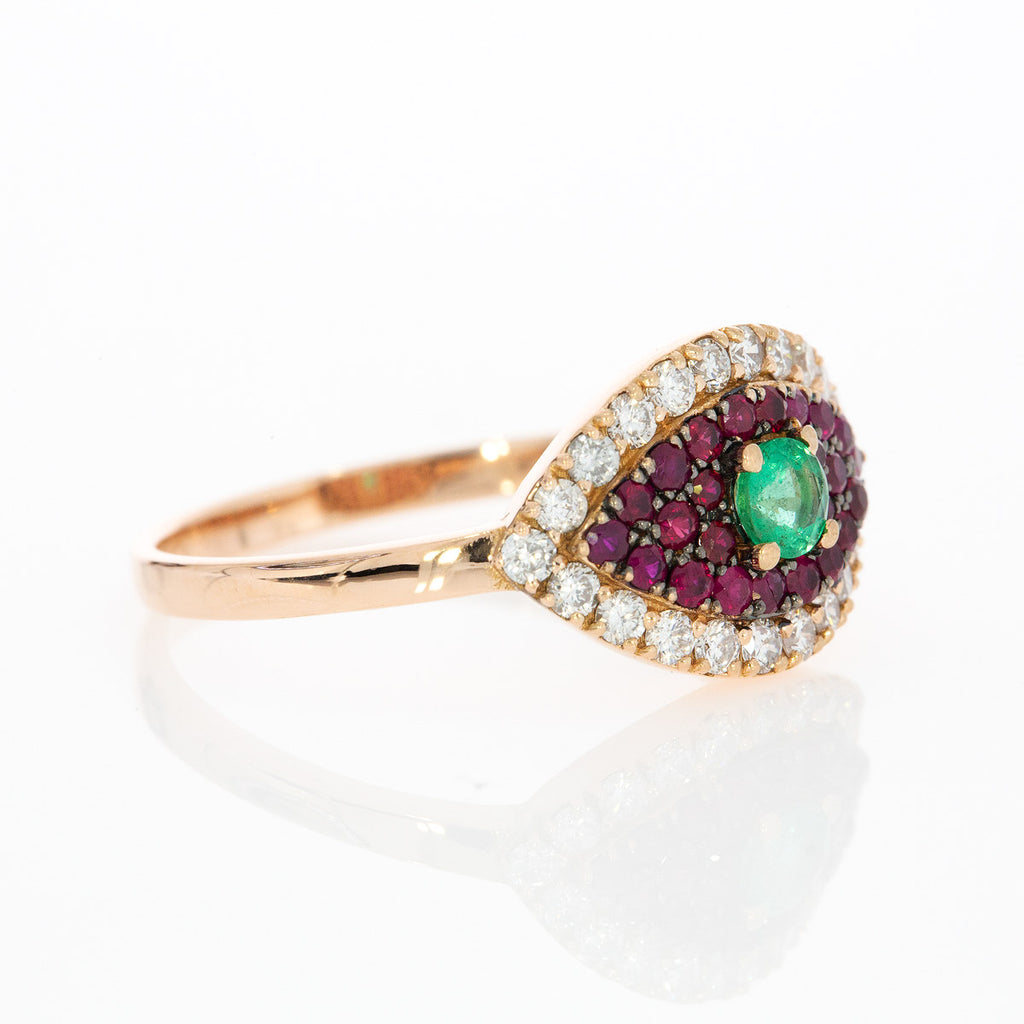 Pink Evil Eye Ring - LimeLiteJewellery.com