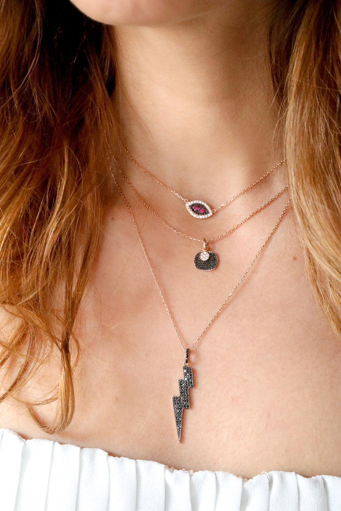 Black Lightning Pendant - LimeLiteJewellery.com