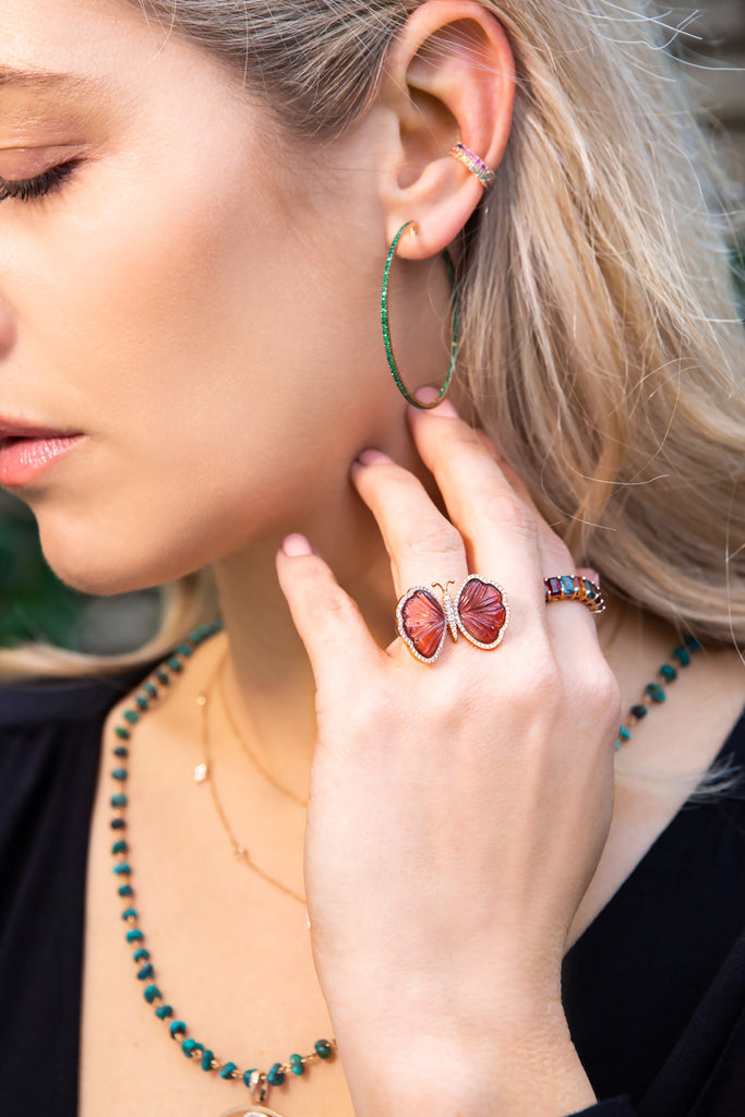 Thin Black or Green Hoops