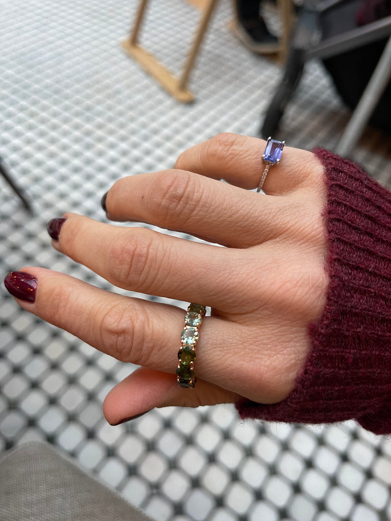 Two Greens Tourmaline Eternity Ring
