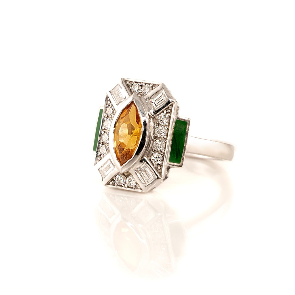 Citrine Art Deco Ring