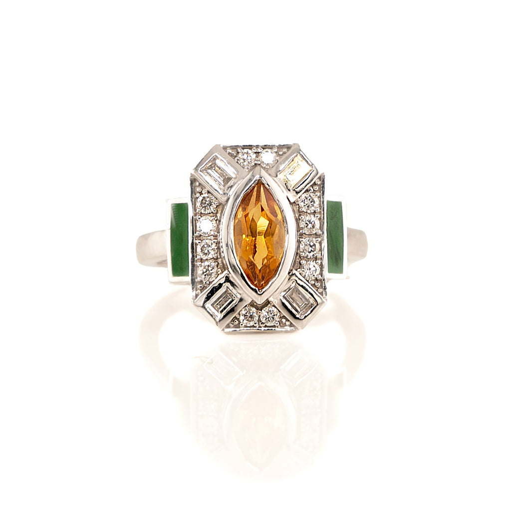 Citrine Art Deco Ring