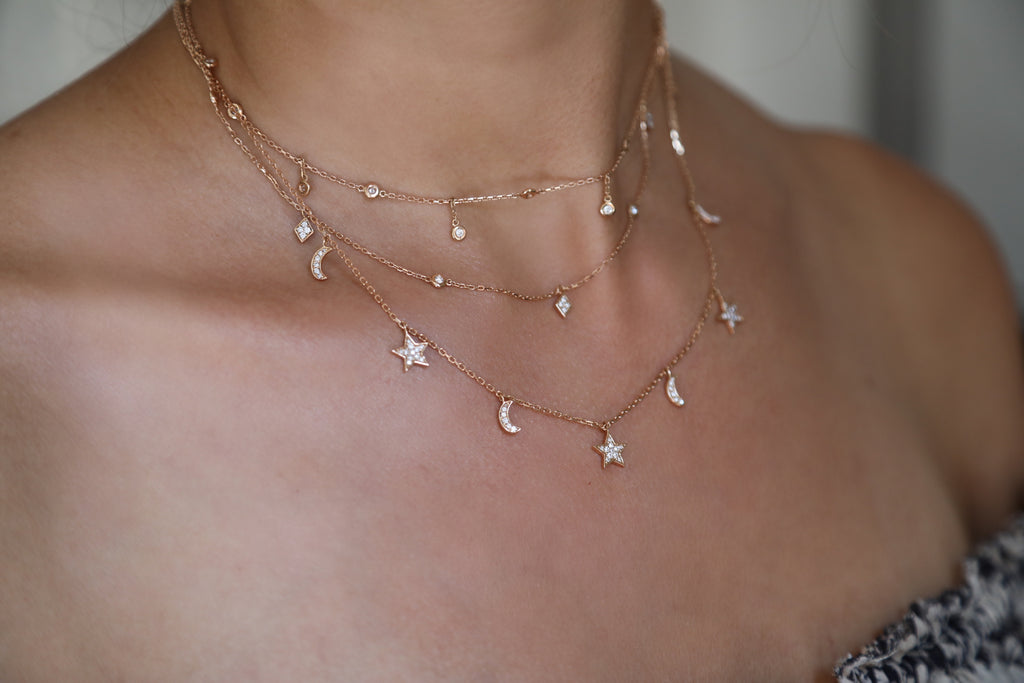 Moon & Star Necklace - LimeLiteJewellery.com