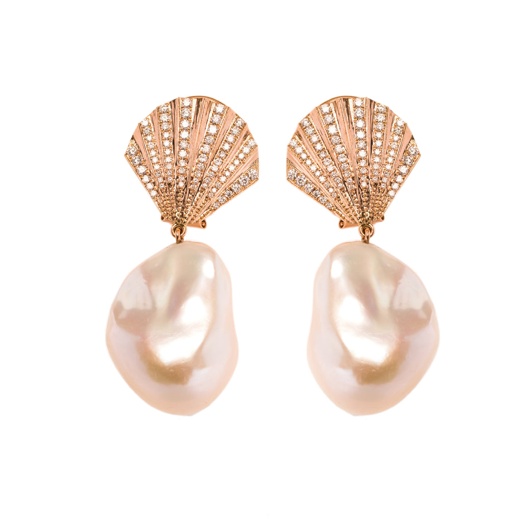 Shell Pearl Earrings - LimeLiteJewellery.com