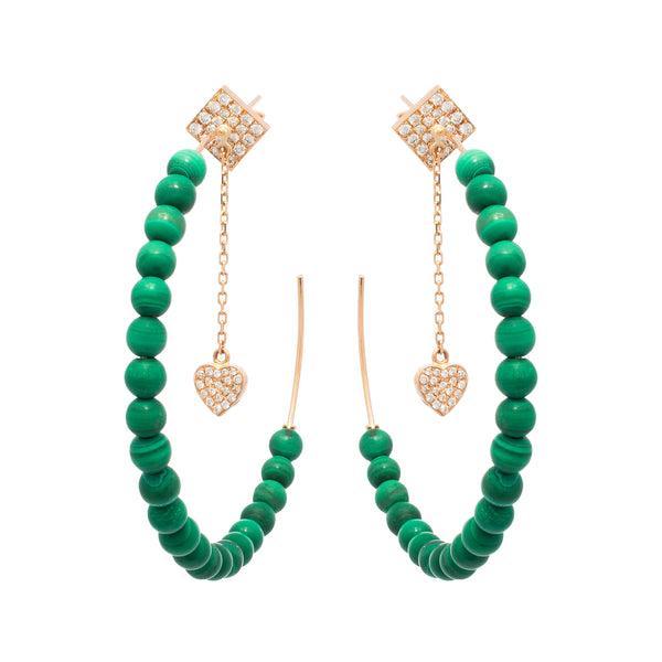 Malachite Hoops - LimeLiteJewellery.com