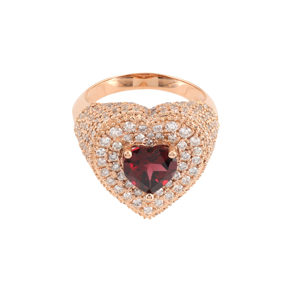 Tourmaline Heart Signet Ring