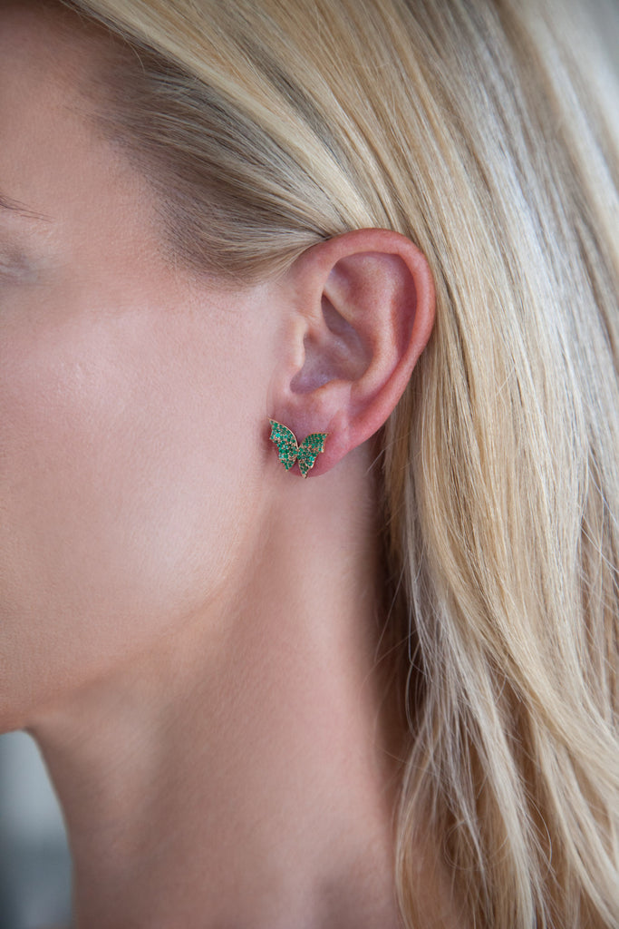 Green Butterfly Earrings - LimeLiteJewellery.com