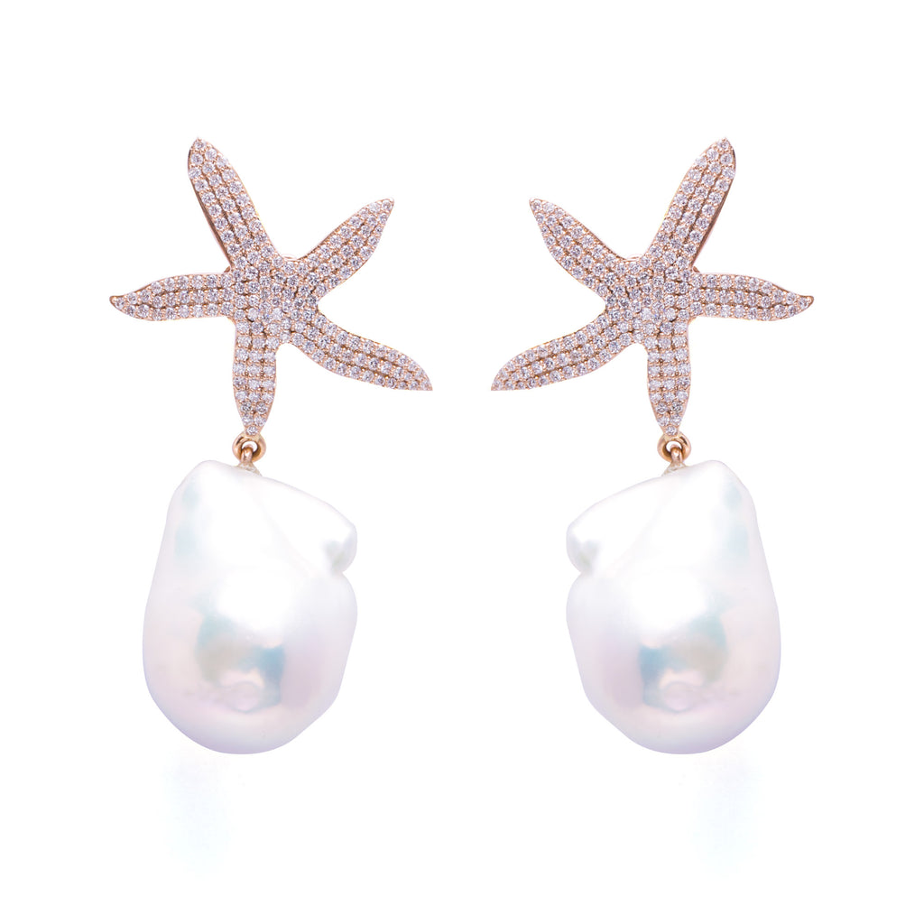Seastar Pearl Earrings - LimeLiteJewellery.com