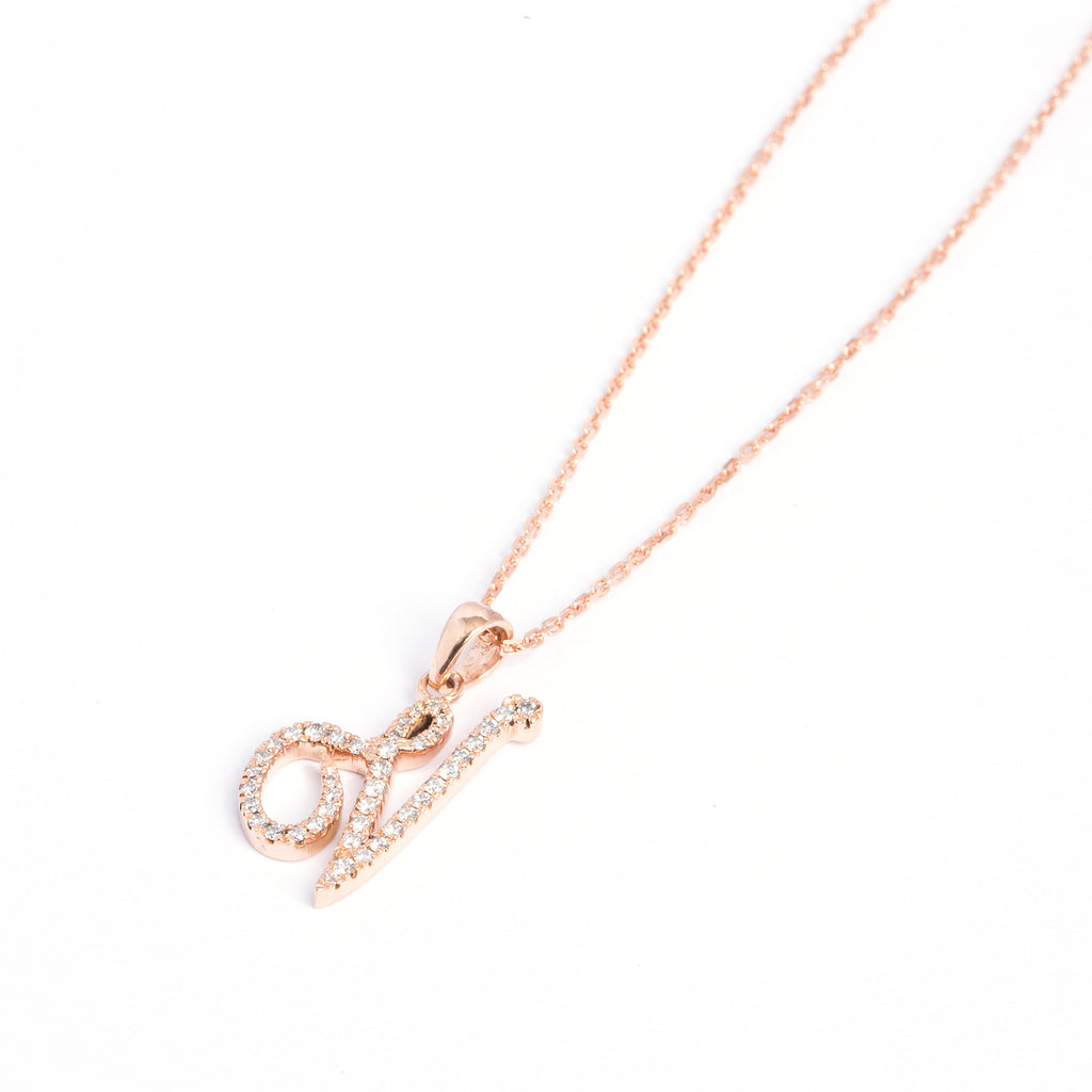 Diamond Initial Pendant - LimeLiteJewellery.com