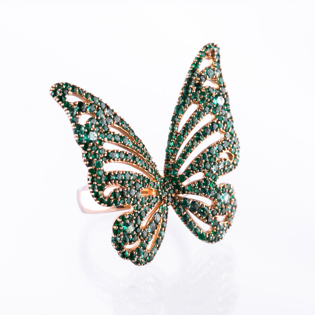 Butterfly Ring Green or Pink - LimeLiteJewellery.com